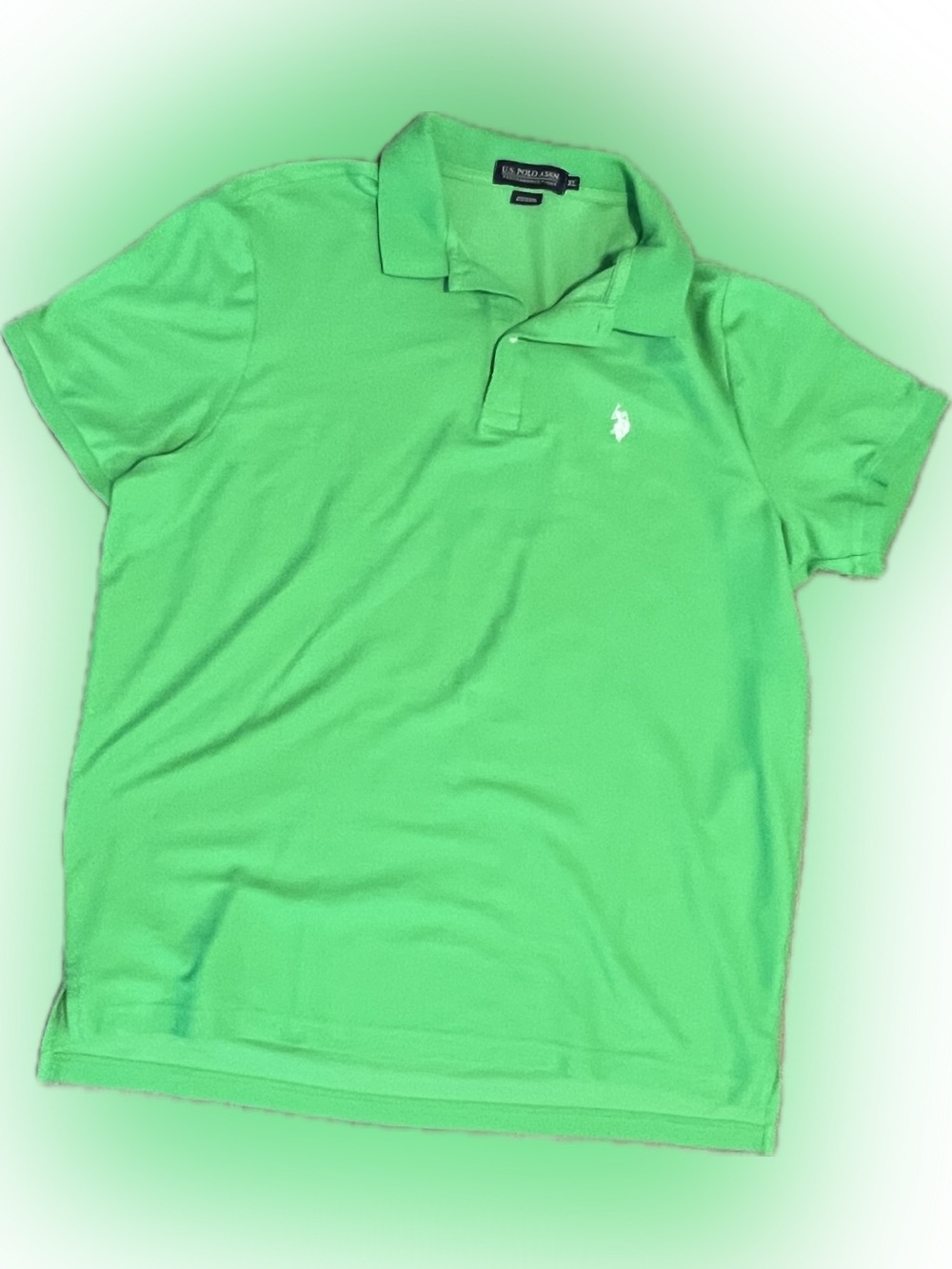 Men’s Ralph Lauren U.S. Polo Assn. Bright Green Polo Logo Collar Top Shirt